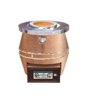 Wooden Charcoal Operated Hammered Copper Tandoor- 875 x 850 x 380 mm