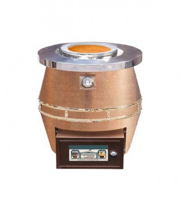 Wooden Charcoal Operated Hammered Copper Tandoor- 875 x 850 x 380 mm