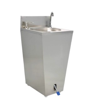 SS Single Foot Operated Sink With Foot Operated Soap Dispensor System & Faucets