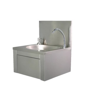 SS SINGLE KNEE OPERATED SINK WITH SOAP DISPENSOR & FAUCET