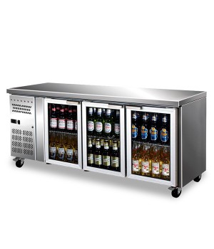 3 Glass Door Undercounter Refrigerator 