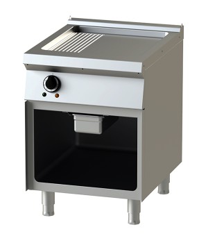 Electric - Fry Top- 6-75 Half-Grooved Griddle with Open Cabinet