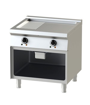 Electric - Fry Top- 8-75 Half-grooved Griddle with Open Cabinet