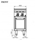 Electric - Flat Induction- 4-75 with Open Cabinet.