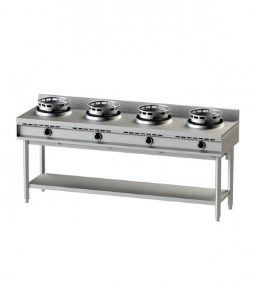 Wok Range Gas - 20-60 Wok Euro Line- 4 Burner