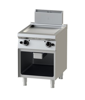 Gas - Fry Top- 6-75 -Grooved Griddle Surface with Open Cabinet