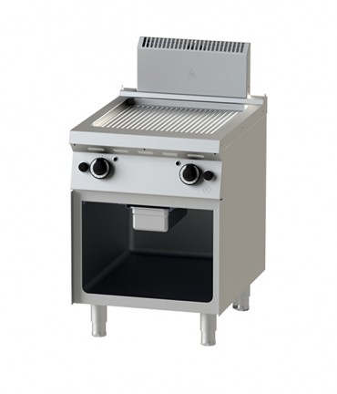 Gas - Fry Top- 6-75 -Grooved Griddle Surface with Open Cabinet