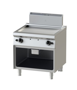 Gas - Fry Top- 8-75 -Grooved Griddle Surface with Open Cabinet