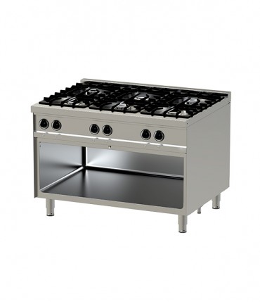 Gas - Range-12-90- 6 Burner with Open Cabinet